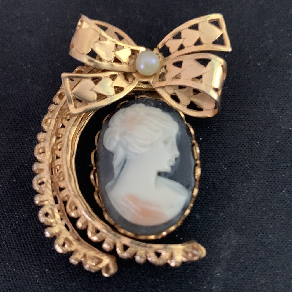 Beautiful vintage cameo pin.